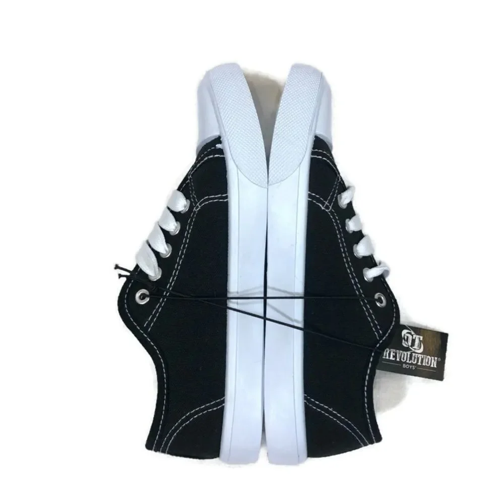 Brand New Boys Black and White Canvas Sneakers‎